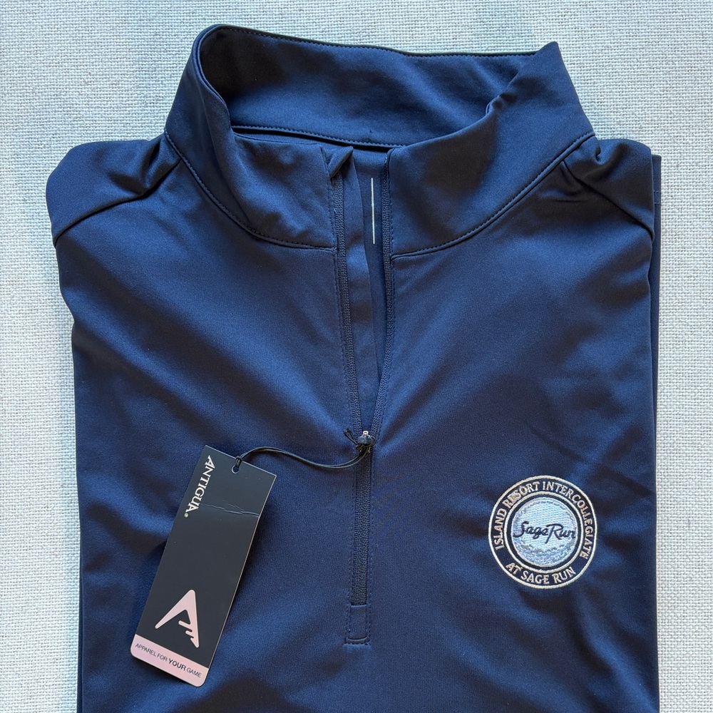 NWT Sage Run Navy Blue Golf Half-Zip Pullover